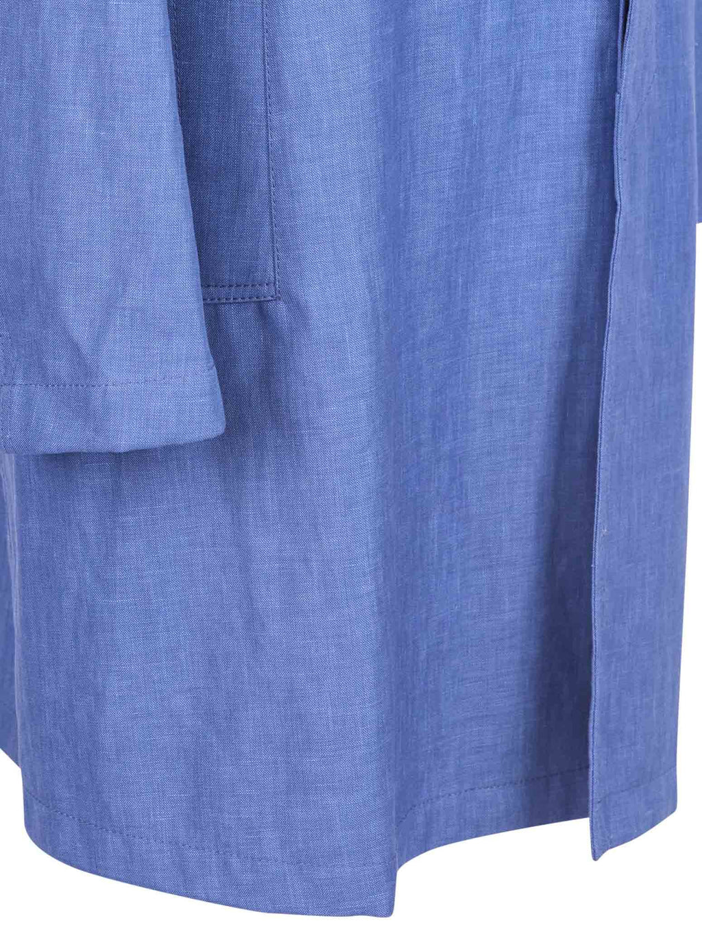 Kiton Blue Linen Virgin Wool Pl Silk Overcoat - view 4