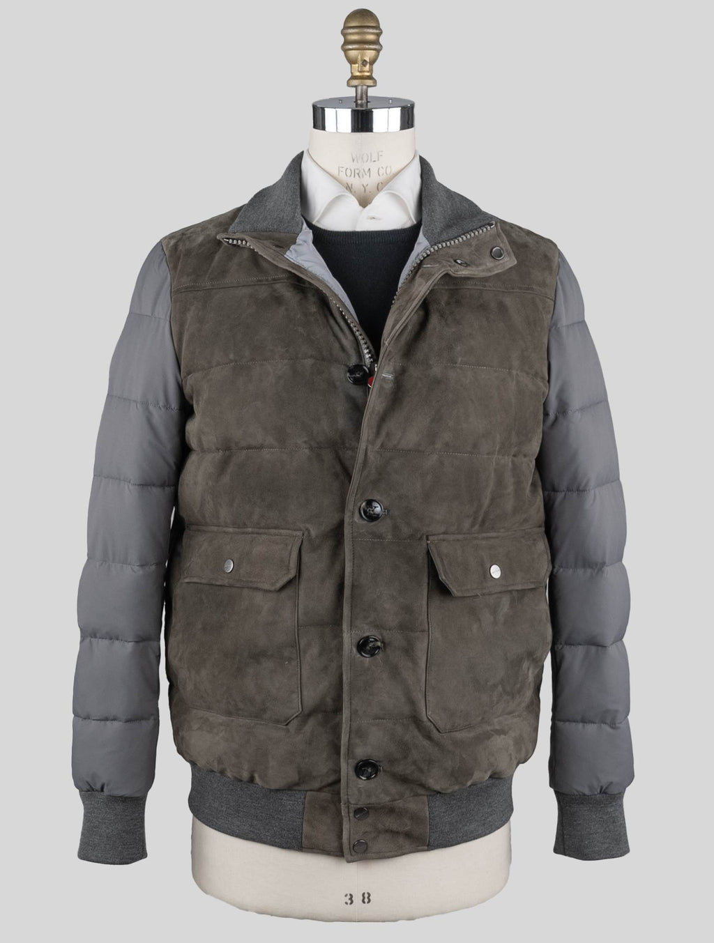 Kiton Taupe Brown Leather Pl Coat - view 4