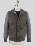 Kiton Taupe Brown Leather Pl Coat