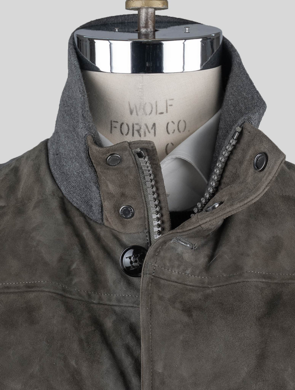 Kiton Taupe Brown Leather Pl Coat - view 6