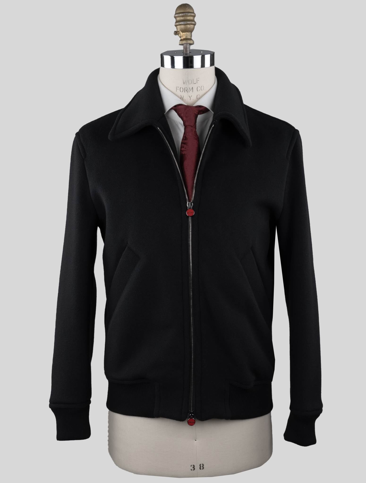 Kiton Black Virgin Wool Cashmere Coat