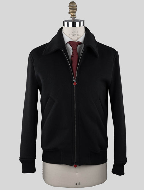 Kiton Black Virgin Wool Cashmere Coat