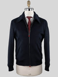 Kiton Blue Virgin Wool Cashmere Coat