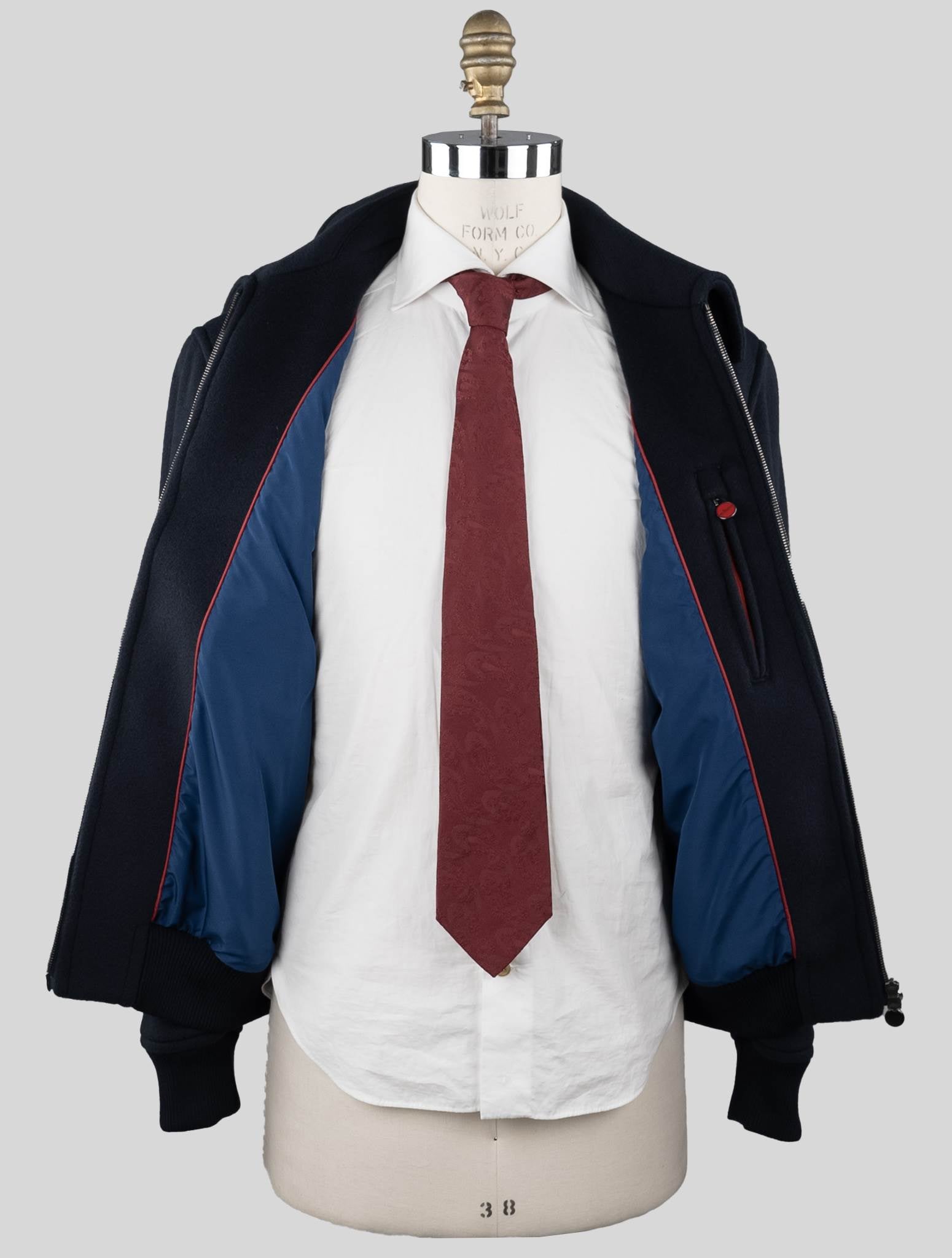 Kiton Blue Virgin Wool Cashmere Coat - view 3
