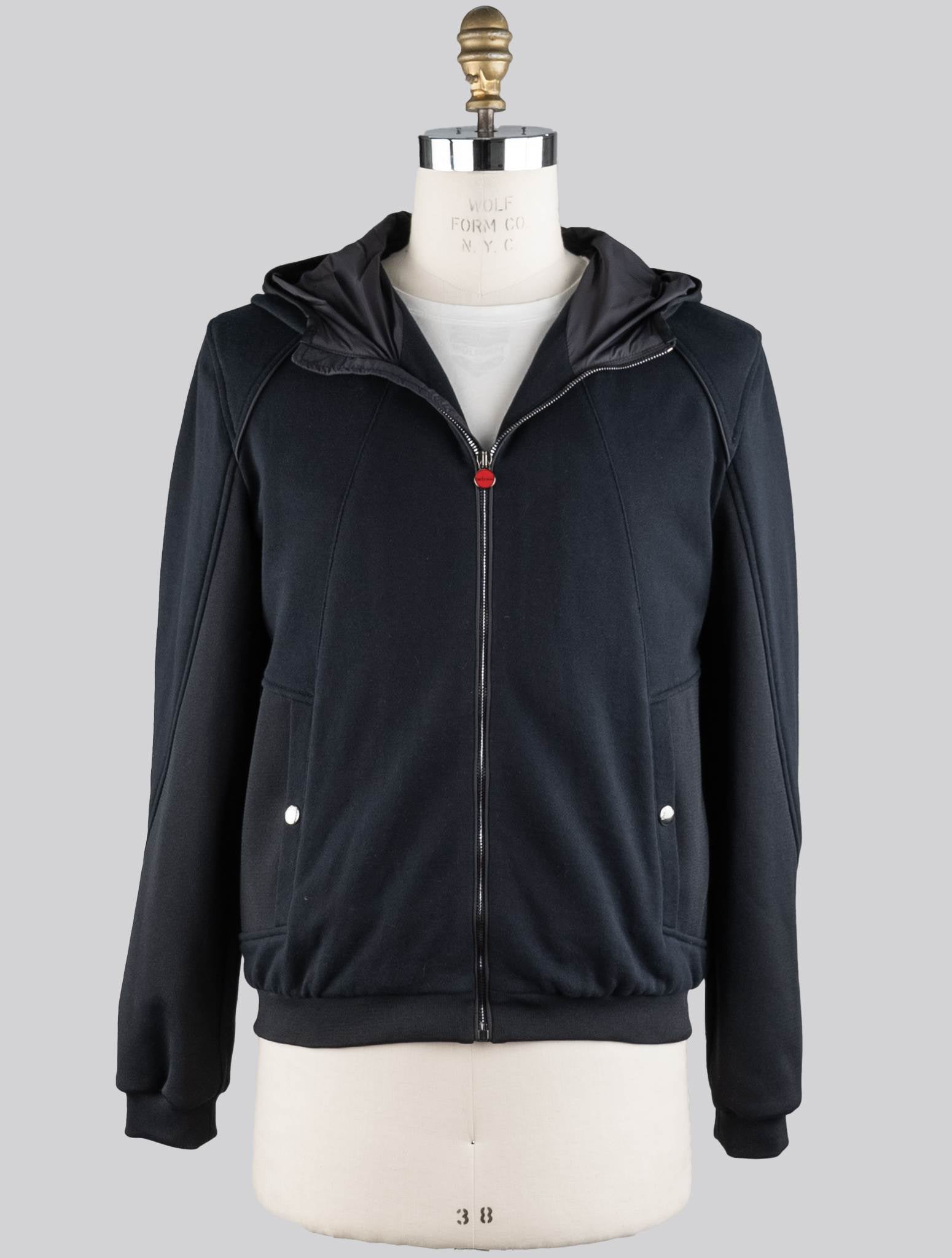 Kiton Blue Navy Cotton Pl Coat