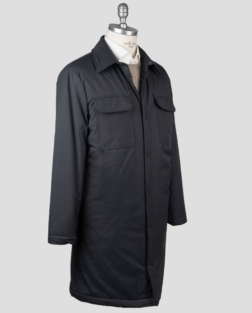 Kiton Black Pl Coat Black - view 2