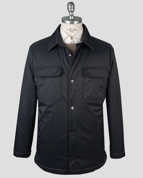 Kiton Black Pl Coat Black