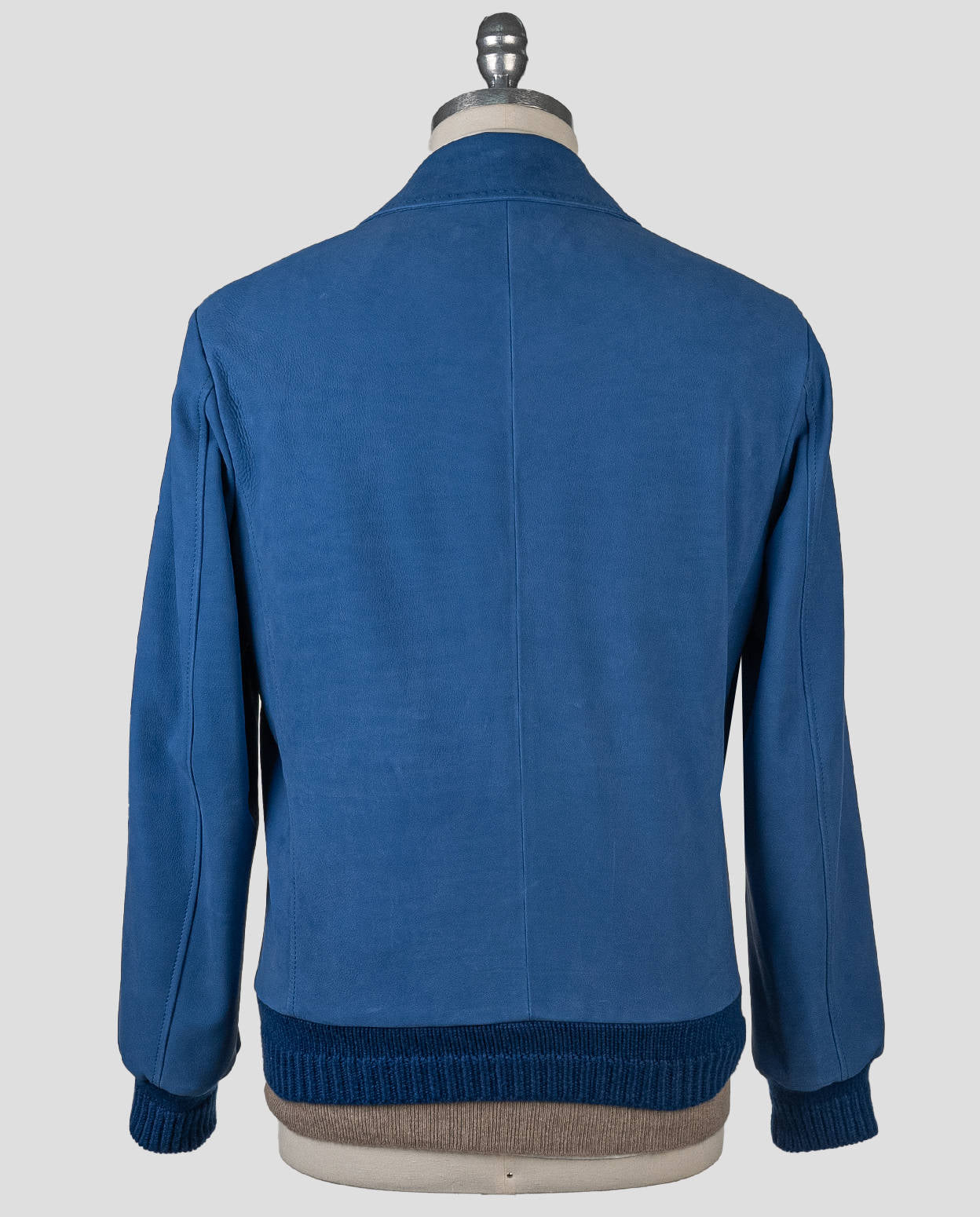 Kiton Blue Leather Suede Vicuna Perù Cashmere Coat - view 3