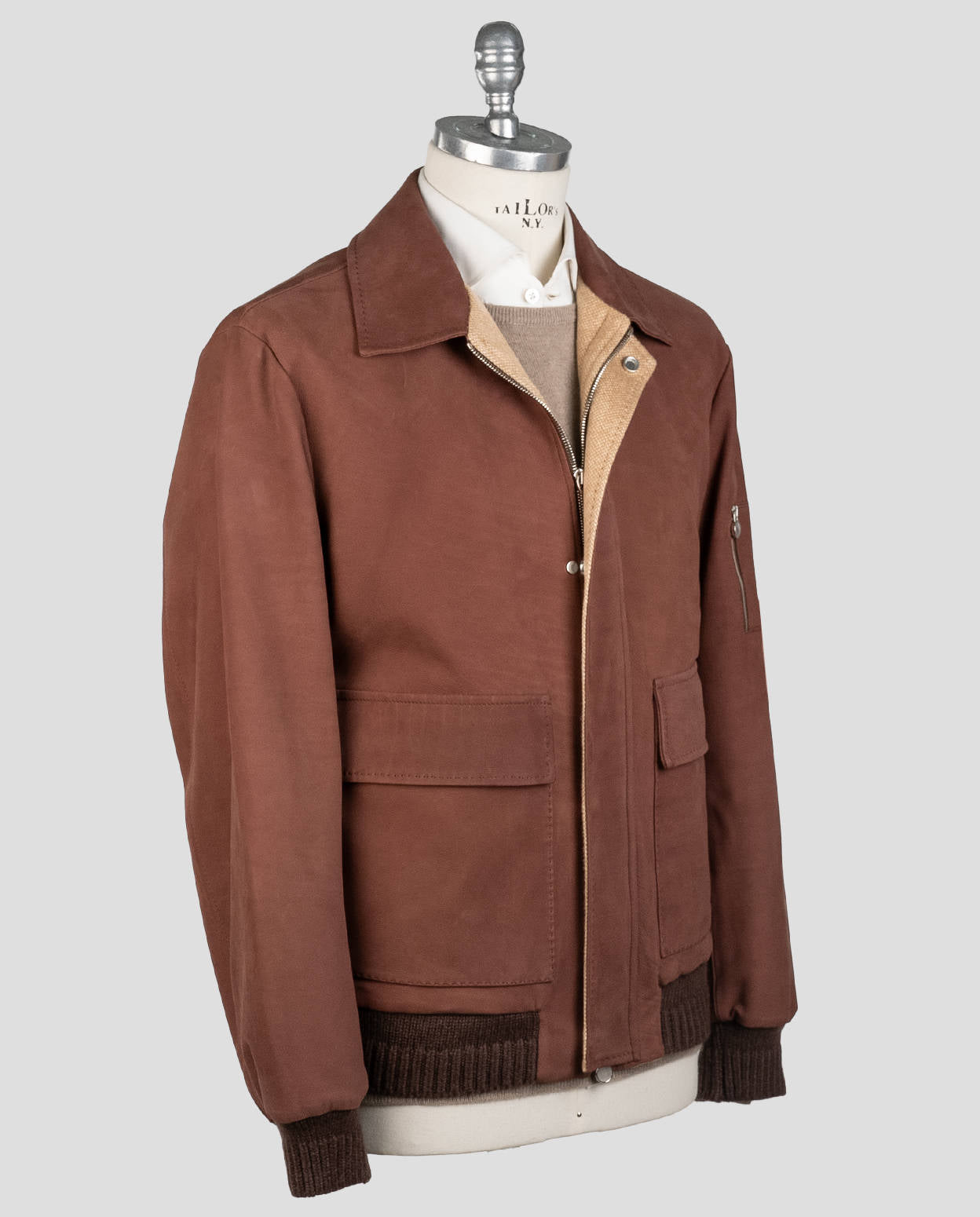 Kiton Leather Vicuna Perù Cashmere Coat - view 2