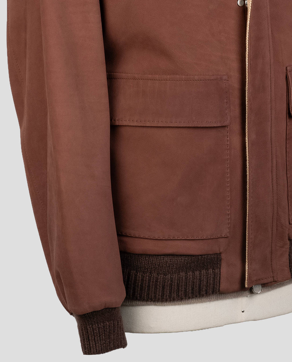 Kiton Leather Vicuna Perù Cashmere Coat - view 4
